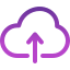 An icon of an up arrow pointing into a cloud