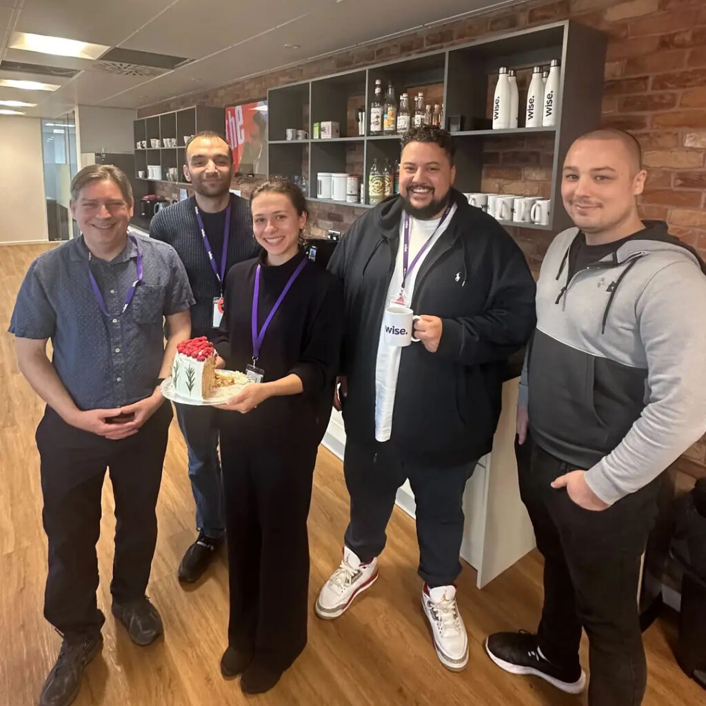 The council of Davids with the winner, Anastasiia Demchuk, and her cake.