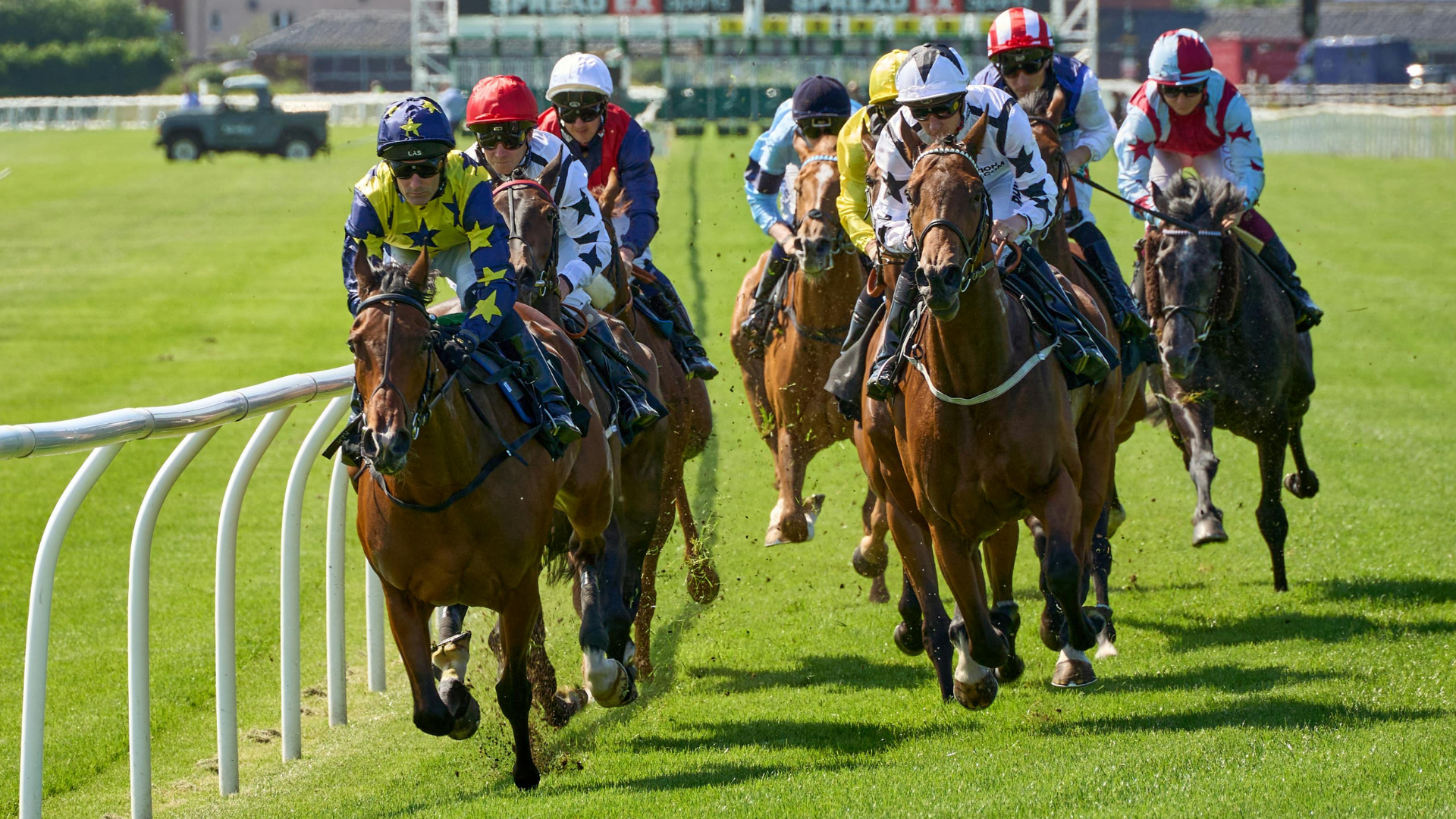 Horse racing in action