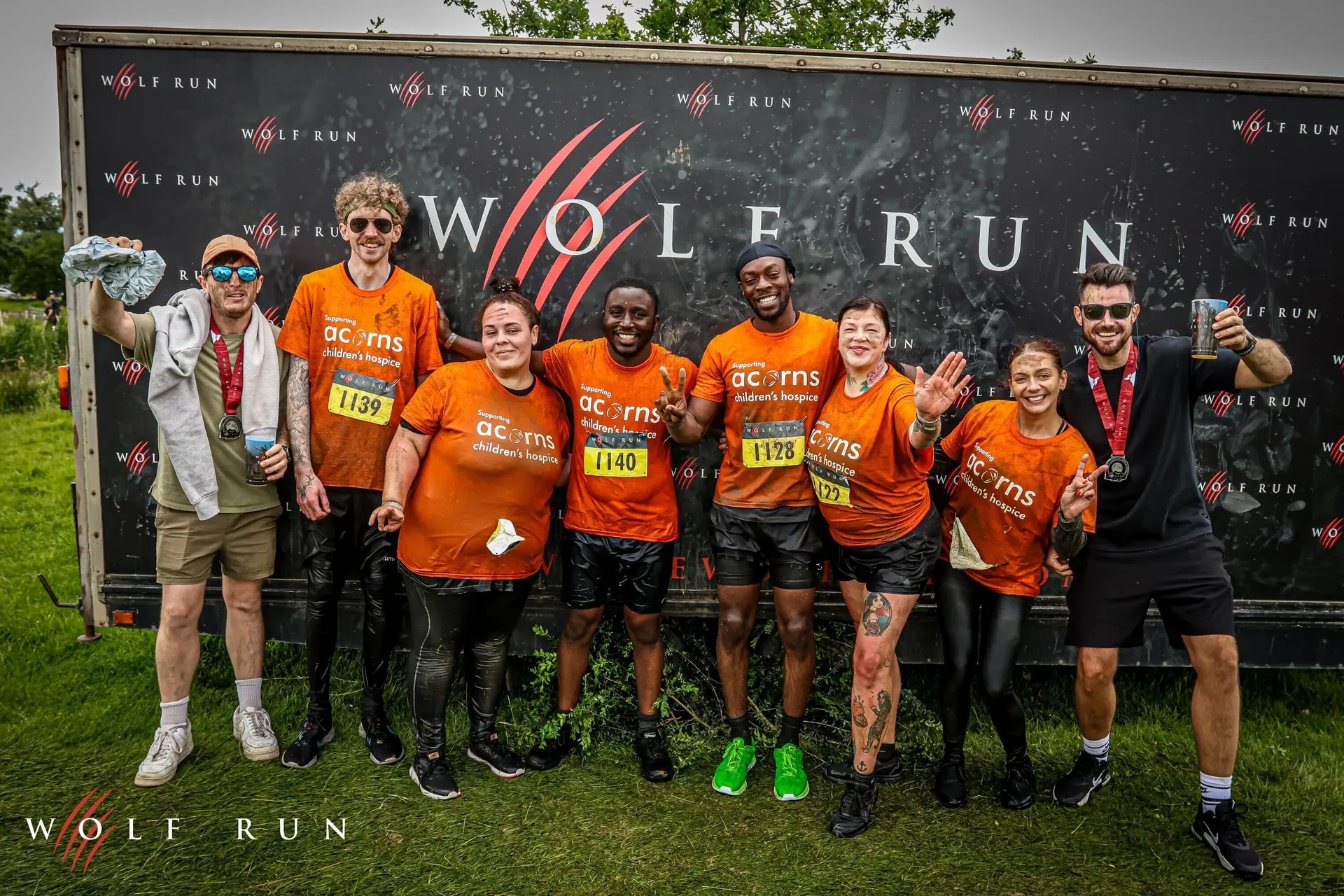 A team photo of the Wise staff who participated in the Wolf Run